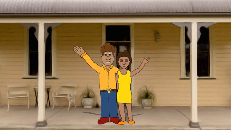 Still from the new Wiradjuri Language Useful Words and Phrases animation